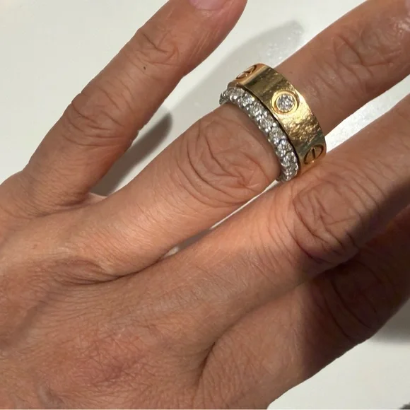 Costco Diamond and platinum eternity ring size 5 - Picture 3 of 5